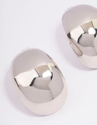 Silver Large Oval Stud Earrings - link has visual effect only
