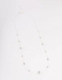 Silver Molten Ball Long Necklace - link has visual effect only