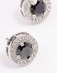 Silver Pave Circle Stud Earrings - link has visual effect only