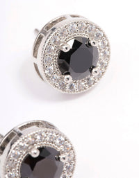 Silver Pave Circle Stud Earrings - link has visual effect only