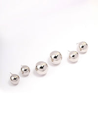 Silver Ball Hoop Earrings 3-Pack - link has visual effect only