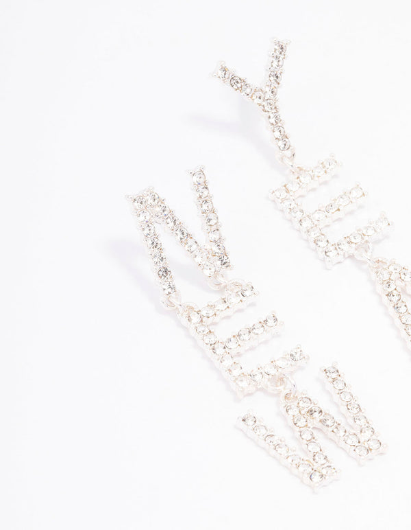 Silver New Year Drop Earrings
