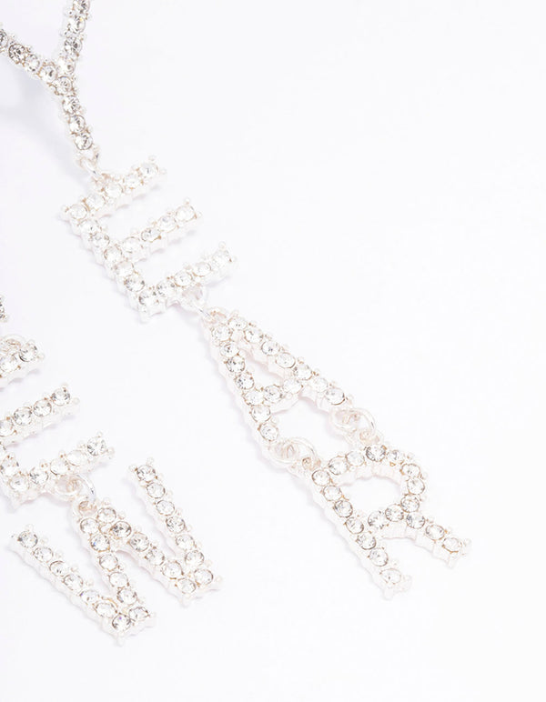 Silver New Year Drop Earrings