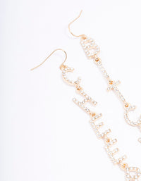 Gold Cheers B*tches Drop Earrings - link has visual effect only