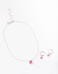 Silver Yin & Yang Heart Jewellery Set - link has visual effect only