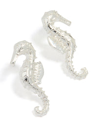 Silver Seahorse Stud Earrings - link has visual effect only