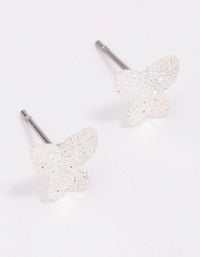 Silver Sandblast Butterfly Stud Earrings - link has visual effect only