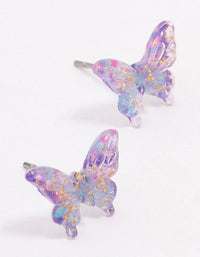 Purple Ombre Butterfly Stud Earrings - link has visual effect only