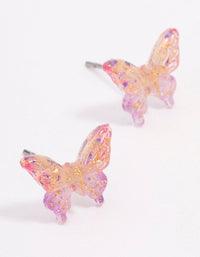 Pink Ombre Butterfly Stud Earrings - link has visual effect only