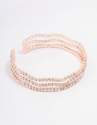 Rose Gold Diamante Wave Cup Chain Wrist Cuff - link has visual effect only