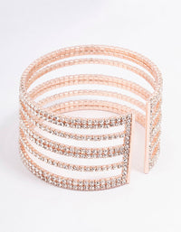Rose Gold Layered Cup Chain Wrist Cuff - link has visual effect only