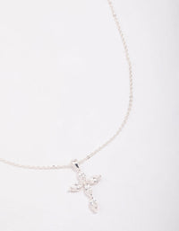 Silver Plated Brass  Large Marquise Cross Pendant Necklace - link has visual effect only