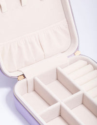 Purple Faux Leather Square Jewellery Case - link has visual effect only