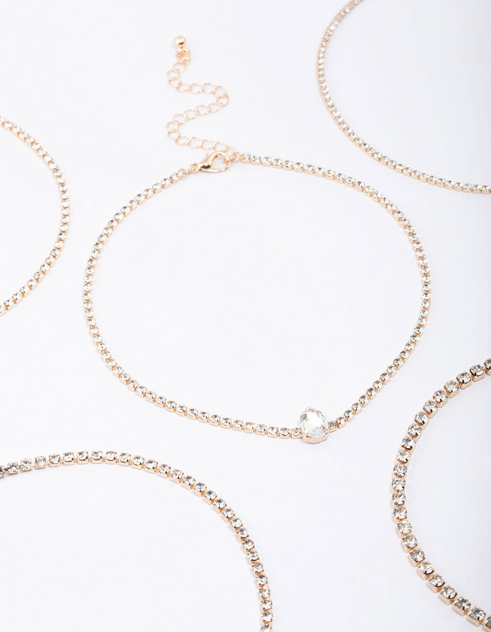 Gold Round & Pear Choker 5-Pack