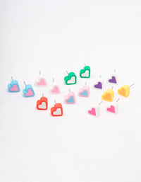 Silver Rubber Heart Stud Earring 8-Pack - link has visual effect only