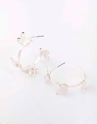 Silver Sandblast Butterfly Hoop Earrings - link has visual effect only