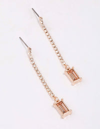 Rose Gold Cup Chain Radiant Drop Earrings - link has visual effect only