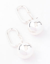 Silver Rectangle Sphere Drop Earrings - link has visual effect only