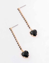 Gold Cup Chain Heart Drop Earrings - link has visual effect only
