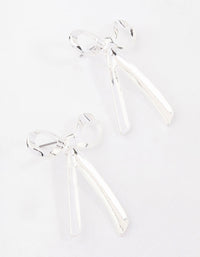 Silver Large Bow Stud Earrings - link has visual effect only
