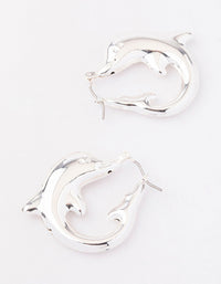 Silver Dolphin Hoop Earrings - link has visual effect only