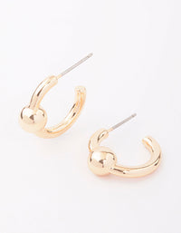 Gold Plain Ball Hoop Earrings - link has visual effect only