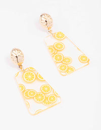 Yellow Textured Lemon Drop Earrings - link has visual effect only