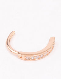 Rose Gold Plated Surgical Steel Curved Belly Ring - link has visual effect only