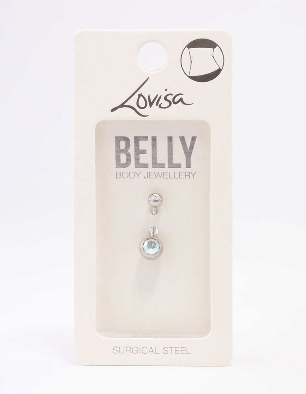 Surgical Steel Bezel Diamante Belly Ring