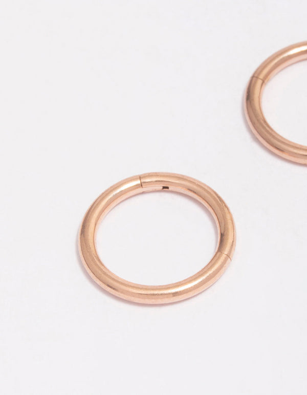 Rose Gold Plated Fine Sleeper Earrings 8mm