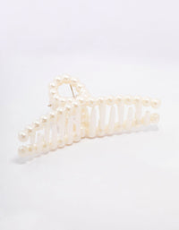 Cream Pearl Twisted Hair Claw Clip - link has visual effect only