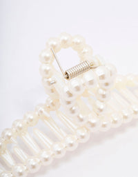 Cream Pearl Twisted Hair Claw Clip - link has visual effect only