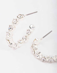 Silver Statement Diamante Hoop Earrings - link has visual effect only