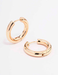 Gold Plain Clicker Hoop Earrings - link has visual effect only