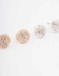 Mixed Metal Dome Stud Earring Pack - link has visual effect only