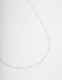 Silver Pearl Chain Necklace - link has visual effect only