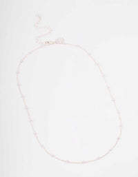Silver Pearl Chain Necklace - link has visual effect only