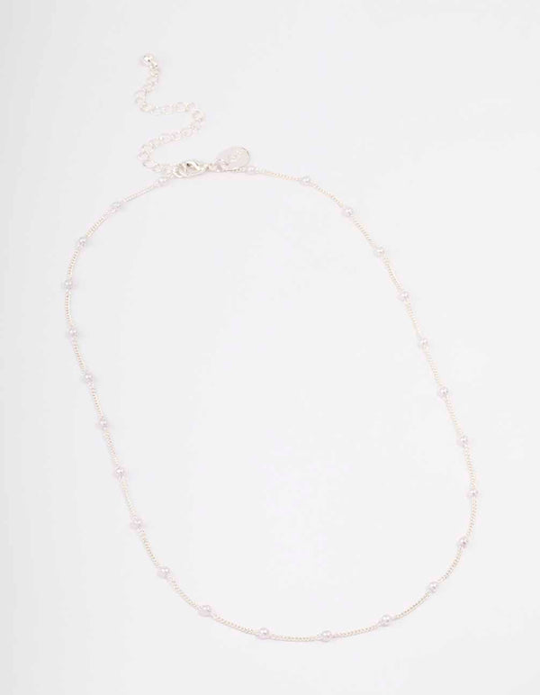 Silver Pearl Chain Necklace