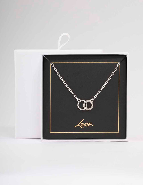 Silver Linked Diamante Circle Necklace Lovisa