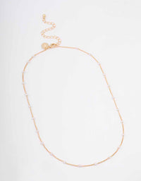 Gold Pearl Chain Necklace - link has visual effect only