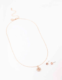 Silver Diamante Halo Jewellery Set - link has visual effect only