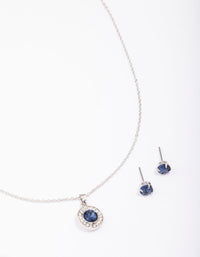 Silver Diamante Halo Jewellery Set - link has visual effect only