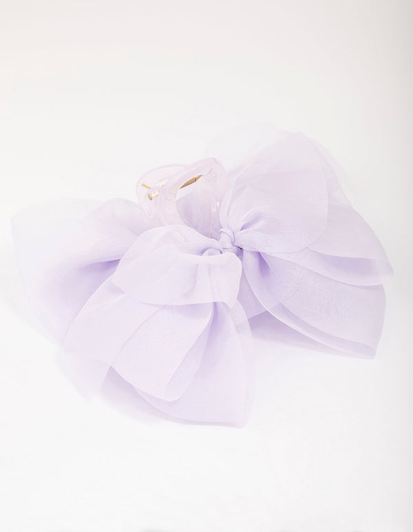 Lilac Mixed Bow Hair Claw Clips