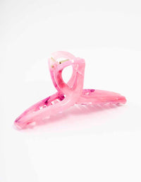 Pink Acrylic Large Twisted Hair Claw Clip - link has visual effect only