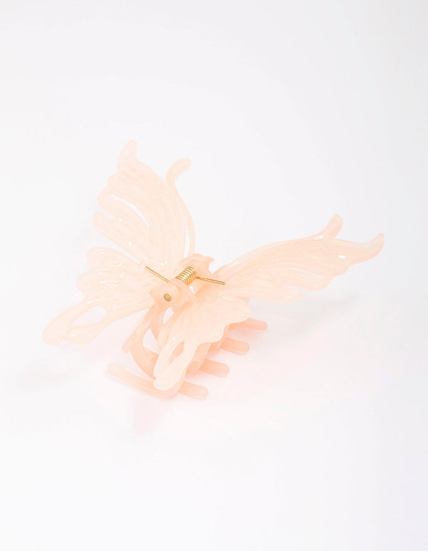 Pink Molten Butterfly Hair Claw Clip