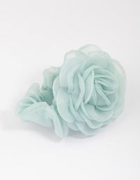 Blue Fabric Chiffon Flower Hair Scrunchie - link has visual effect only