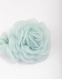 Blue Fabric Chiffon Flower Hair Scrunchie - link has visual effect only