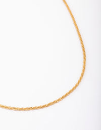 Gold Plated Stainless Steel Diamond Cut Twisted Necklace - link has visual effect only