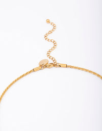 Gold Plated Stainless Steel Diamond Cut Twisted Necklace - link has visual effect only