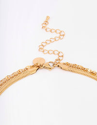 Gold Plated Stainless Steel Multi Chain Cross Layered Necklace - link has visual effect only
